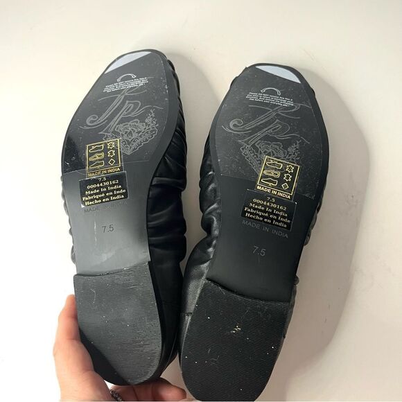 Free People Clara Gathered Almond Toe Ballet Flat in Black Size 7.5 New in box - Picture 9 of 11